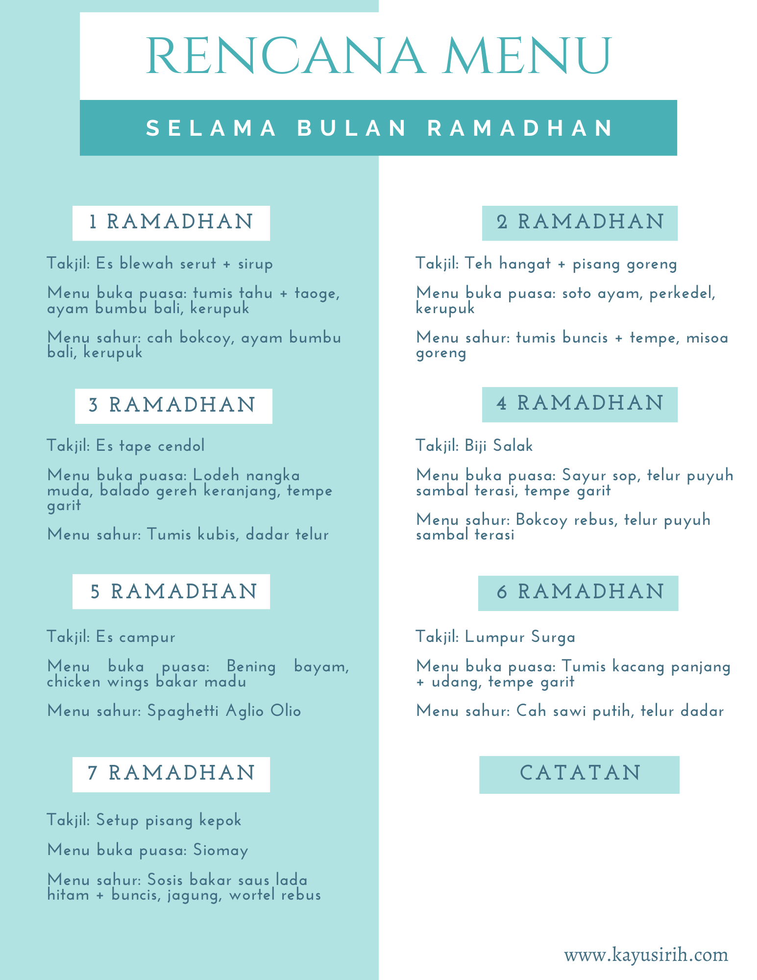 ide masakan selama puasa ide masakan untuk buka puasa dan sahur